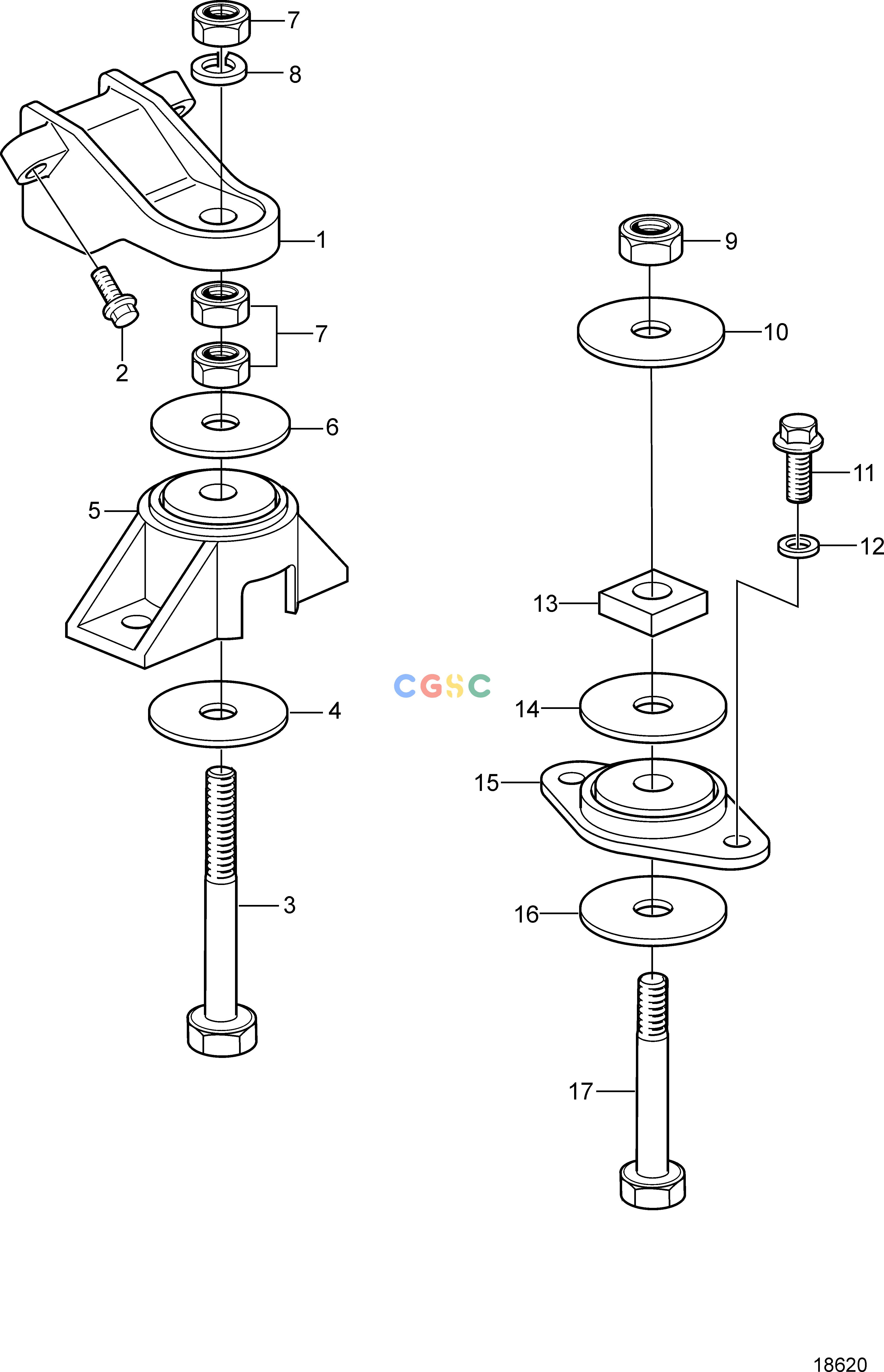 沃尔沃零件查询5.0GL-H; 5.0GL-HFEngineEngine MountsEPC Volvo Penta Parts catalog