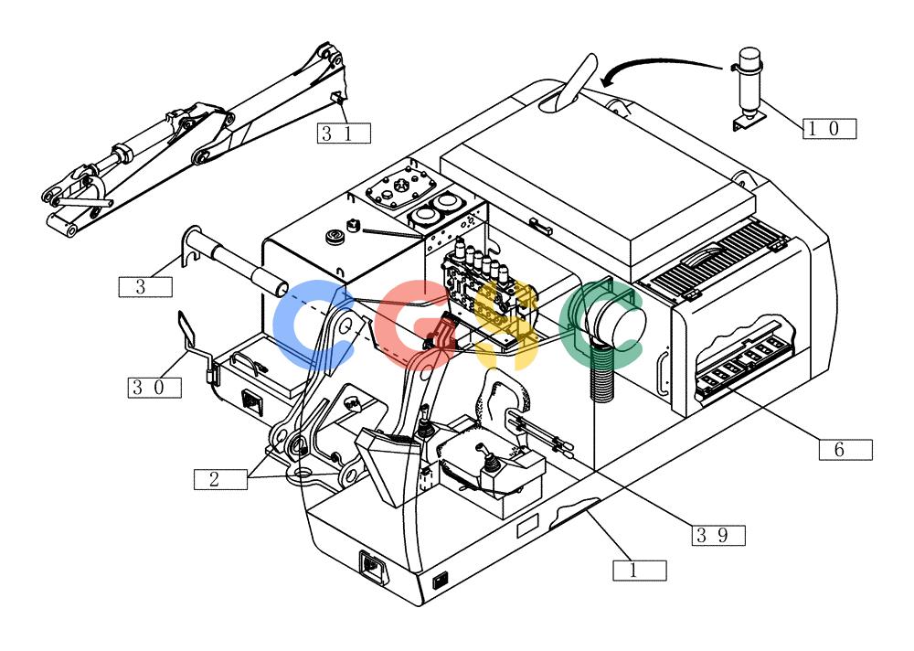 纽荷兰零件查询(EC215) - CRAWLER EXCAVATOR (11/99-) (01.300[002]) - FRAME UPPER CARRIAGE WITH MOUNT. PARTS (S/N 721656-721689) New Holland Constructuion