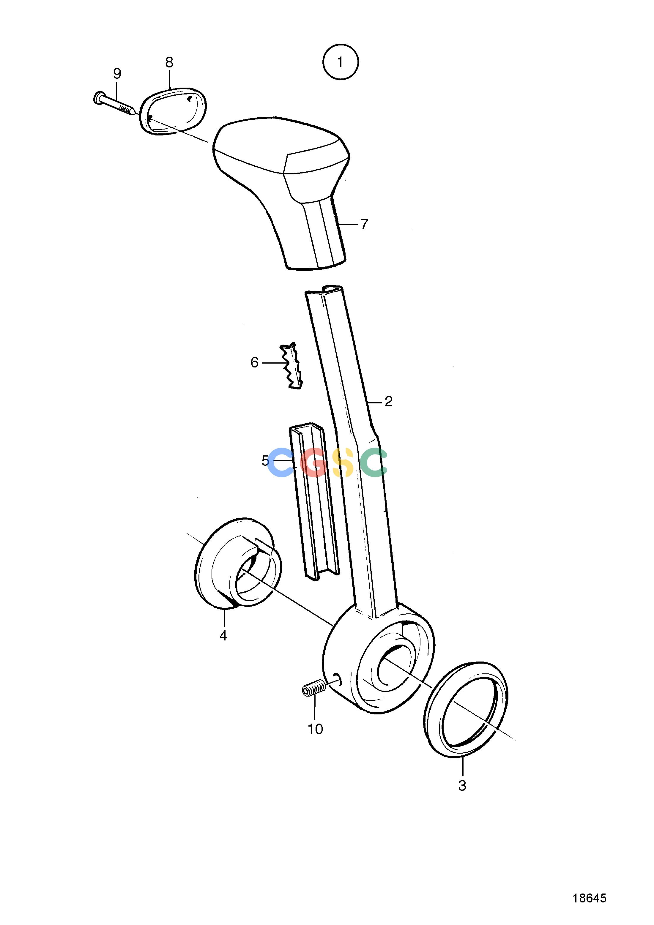 沃尔沃零件查询TAMD72P-A; TAMD72WJ-AControlsHandle for ControlEPC Volvo Penta Parts catalog