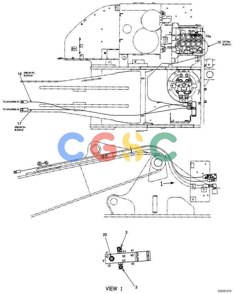 神钢零件查询(BOOM) - ATTACHMENT, (2-PIECE BOOM) SK135SR-1E, SK135SRLC-1E, SK135SRLC-1ES (11/01-12/10) (06-009[03]) - VALVE CONTROL LINES, (2-PIECE BOOM), (YY64H00045F1, YY64H00045F2 & YY64H00045F3), PAGE 3 OF 3 Kobelco