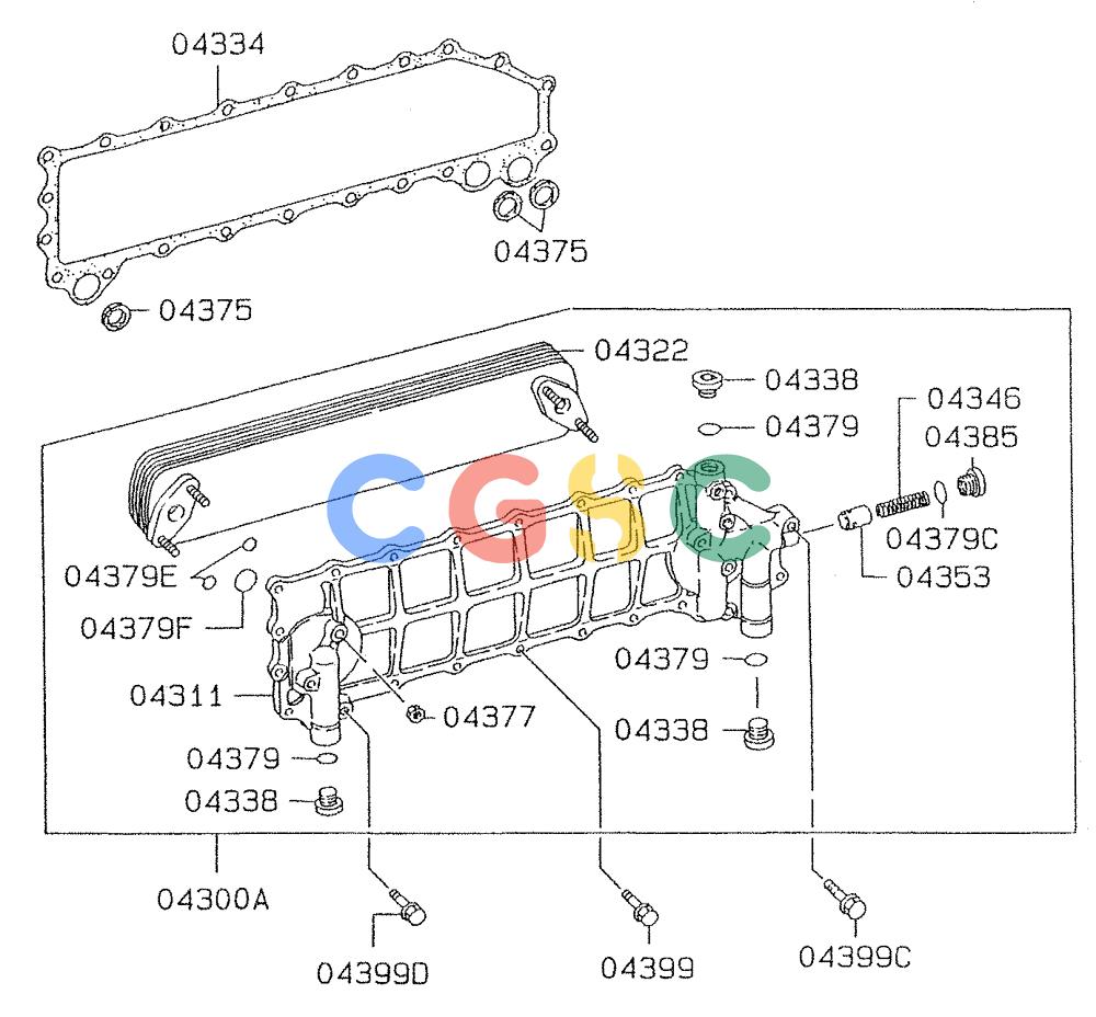 神钢零件查询(6D24-TEB) - MITSUBISHI DIESEL ENGINE (1/06-12/06) (02-003) - OIL COOLER Kobelco