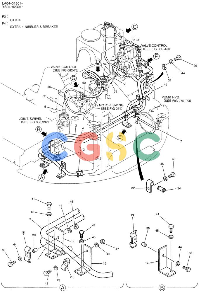神钢零件查询(DOZER) - ATTACHMENT - SK200SR, SK200SR-1S, & SK200SRLC-1S (1/91-12/03) (01-006[01]) - HYD LINES, UPP (RETURN) Kobelco