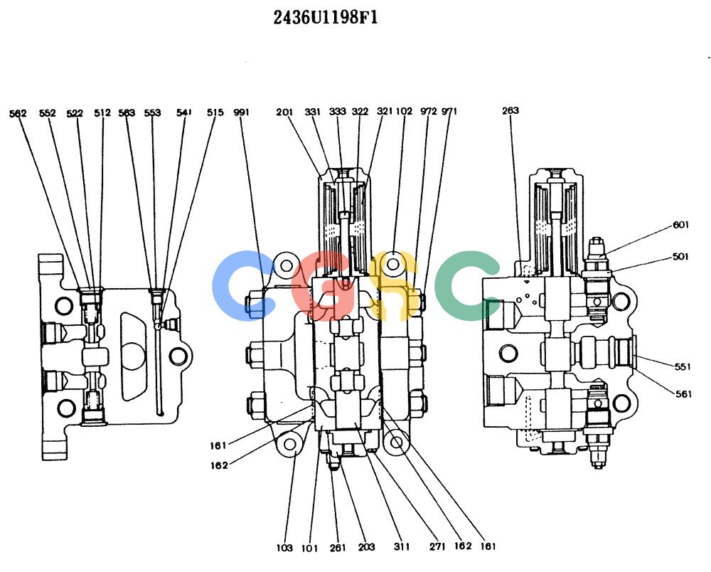 神钢零件查询(K909LC) - MARK II EXCAVATOR ASN LL1488 (1/87-12/03) (11-014) - VALVE ASSY, CONTROL Kobelco