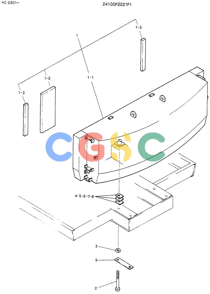 神钢零件查询(K912LC) - MARK II EXCAVATOR ASN YC0301-0737 (1/88-12/03) (01-002) - COUNTER-WEIGHT ASSY Kobelco
