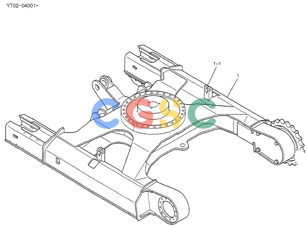 神钢零件查询(DOZER) - ATTACHMENT - SK70SR-1E EXCAVATORS ASN YT02-04001 (1/04-12/04) (02-001) - LOW GROUP, P/N YT02F00007P1 Kobelco