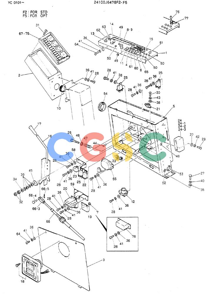 神钢零件查询(MD300LC) - EXCAVATOR BTW YC0101 - YC0300 (1/80-12/06) (05-010[01]) - PANEL ASSY, INST Kobelco