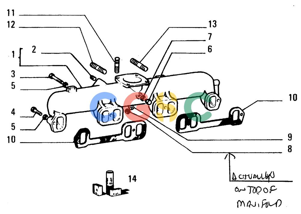 纽荷兰零件查询(FD14E) - CRAWLER DOZER (0.0071[001]) - INTAKE MANIFOLD New Holland Constructuion