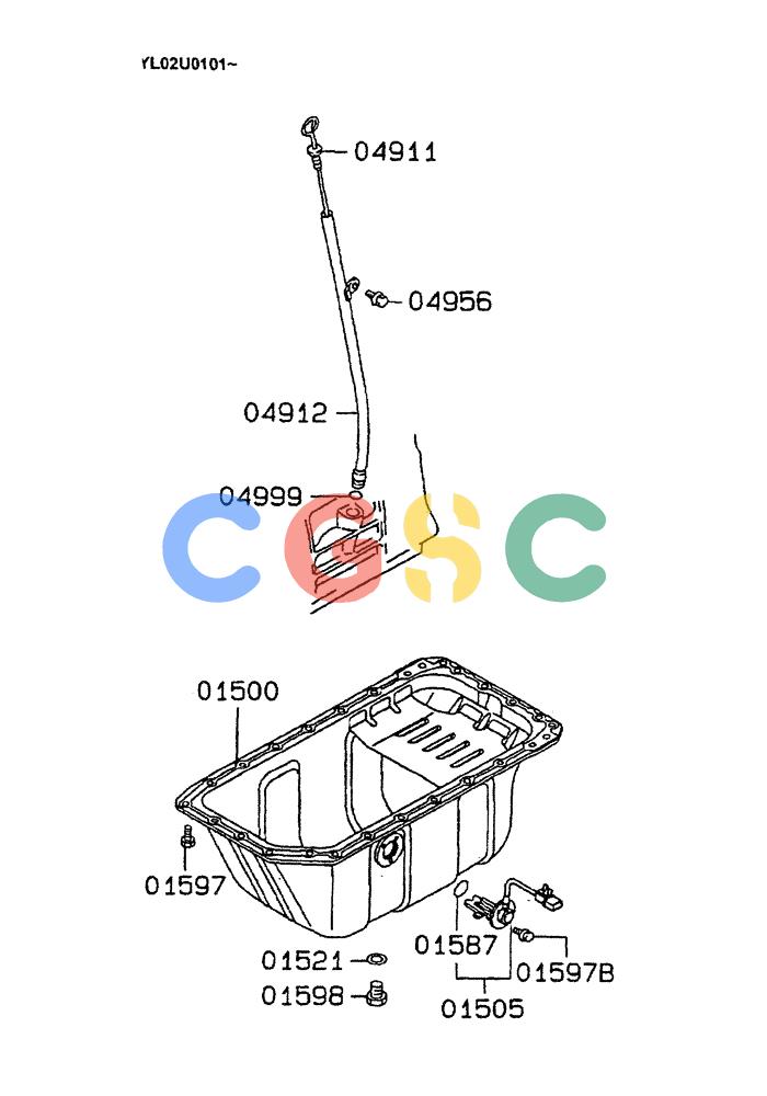 神钢零件查询(ED190LC) - BLADE RUNNER EXCAVATOR/DOZER BTW YL02U0101 - YL03U0135 (1/02-12/06) (07-009) - OIL PAN, FILLER & GAUGE Kobelco
