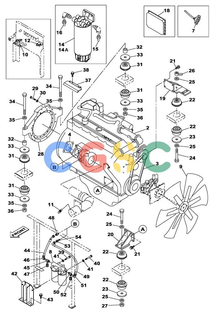 纽荷兰零件查询(E805) - CRAWLER EXCAVATOR TIER 3 (7/06-) (02-001-00[01]) - ENGINE MOUNTING - ENGINE New Holland Constructuion