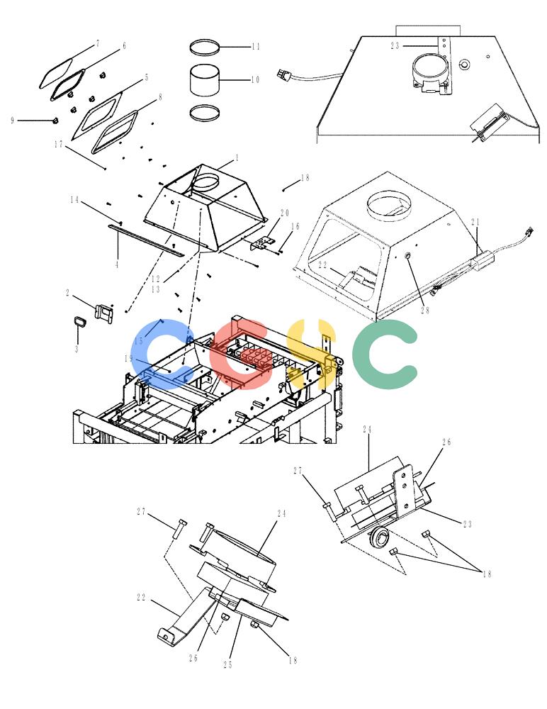 凯斯零件查询(810) - FLEX-AIR APPLICATOR - 2009 (9/09-12/11) (01-011[02]) - HOPPER & HOPPER LEVEL SENSOR ASSENBLY, FLX, ASN Y9T026226 Case Agriculture