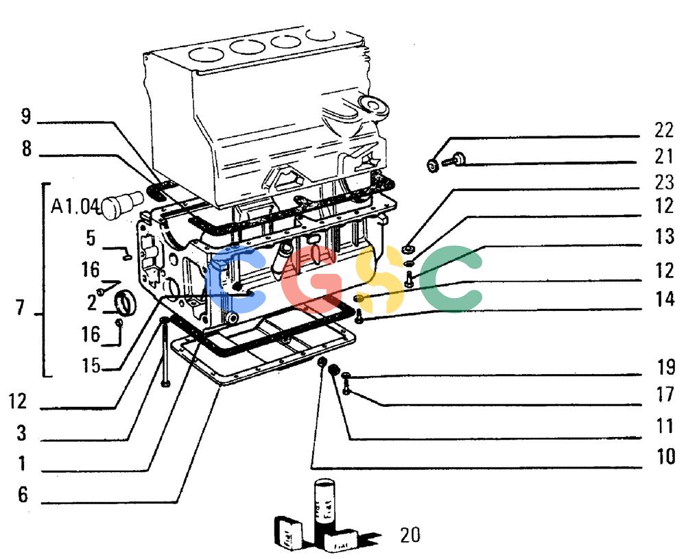 纽荷兰零件查询(FL5B) - CRAWLER LOADER (A1.02[001]) - OIL SUMP AND CRANKCASE COVERS New Holland Constructuion