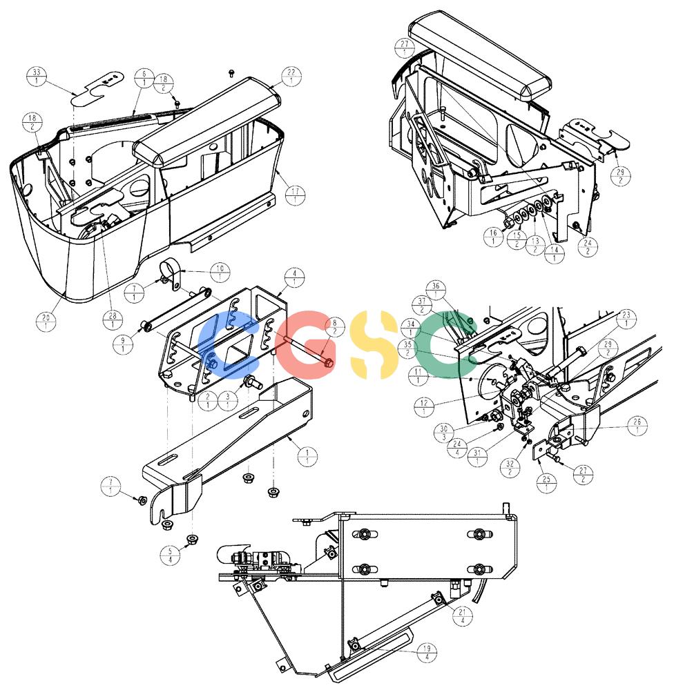 凯斯零件查询(FLX3510) - FLOATER (8/04-8/06) (01-048) - RH CONSOLE, SUBASSEMBLY Case Agriculture