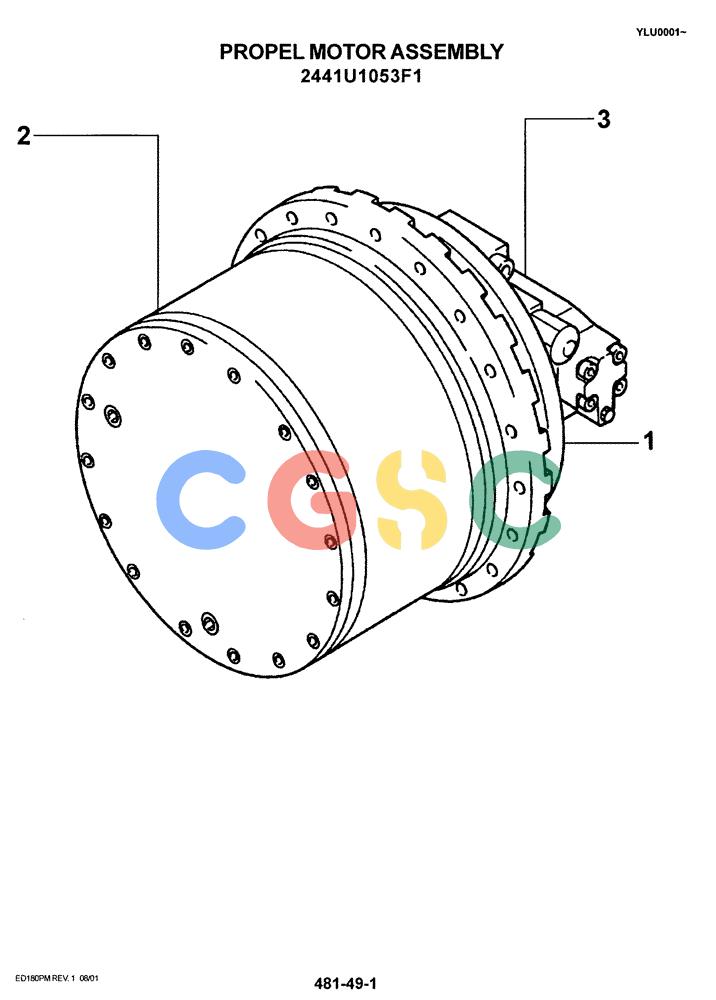 神钢零件查询(ED180) - BLADE RUNNER EXCAVATOR/DOZER ASN YLU0001 (1/99-12/01) (07-007) - PROPEL MOTOR ASSEMBLY Kobelco