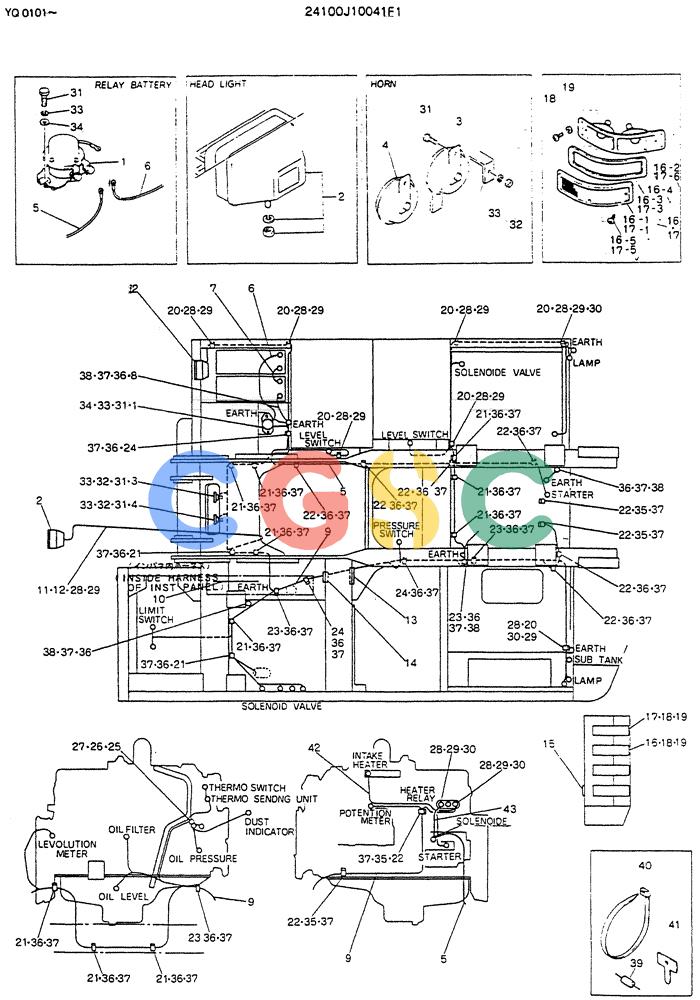 神钢零件查询(K907LC) - MARK II EXCAVATOR BTW YQ0101 - YQ0564 (1/87-12/03) (05-015) - WIRING ASSY, ELEC Kobelco