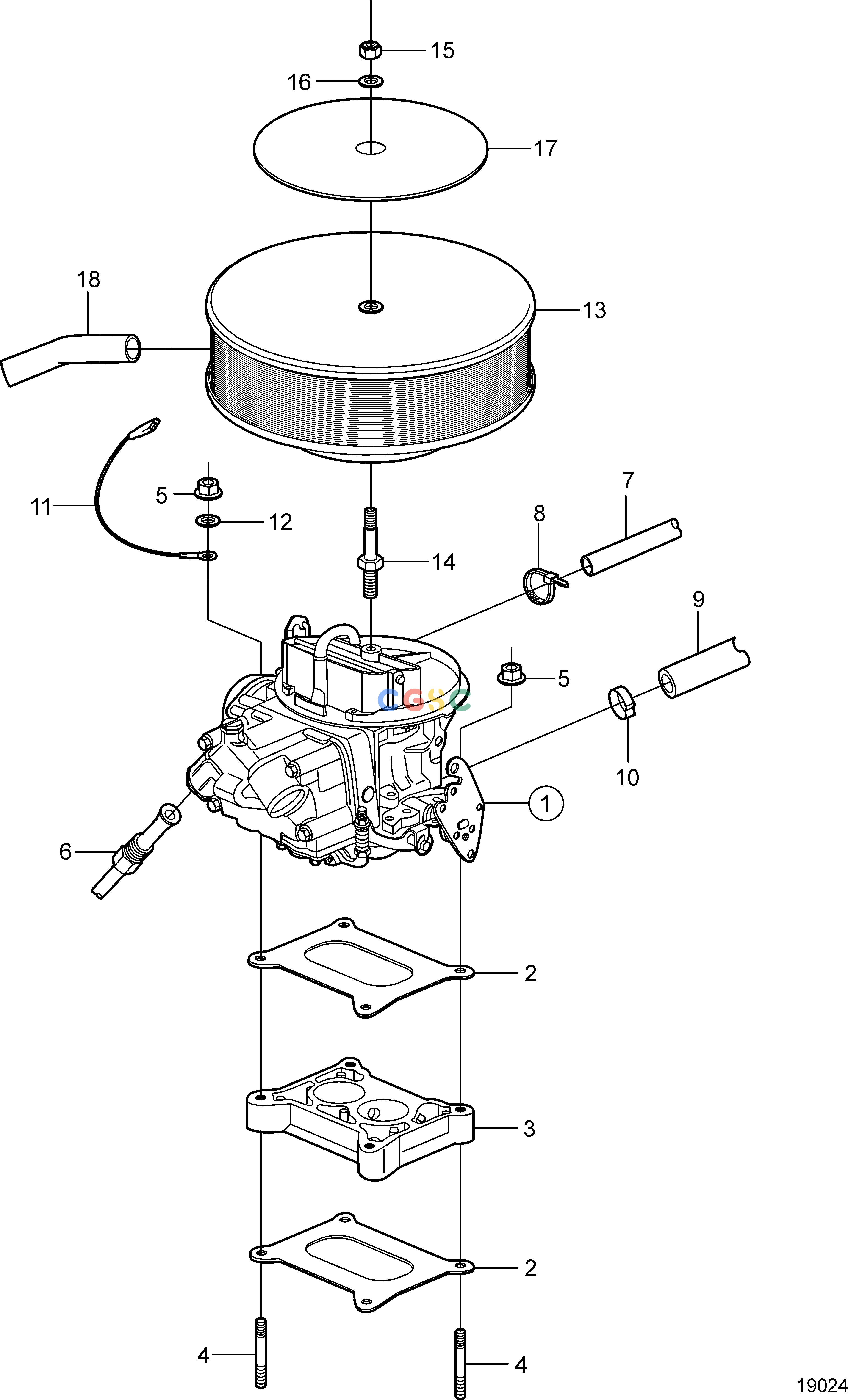 沃尔沃零件查询3.0GLP-EFuel SystemCarburetor Mounting, Holley ™EPC Volvo Penta Parts catalog