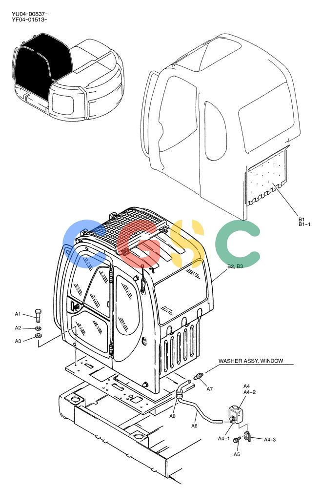 纽荷兰零件查询(E235SRLC) - CRAWLER EXCAVATOR BTW YU04-00837 - YU04-01417 (01-035) - CAB INSTAL New Holland Constructuion