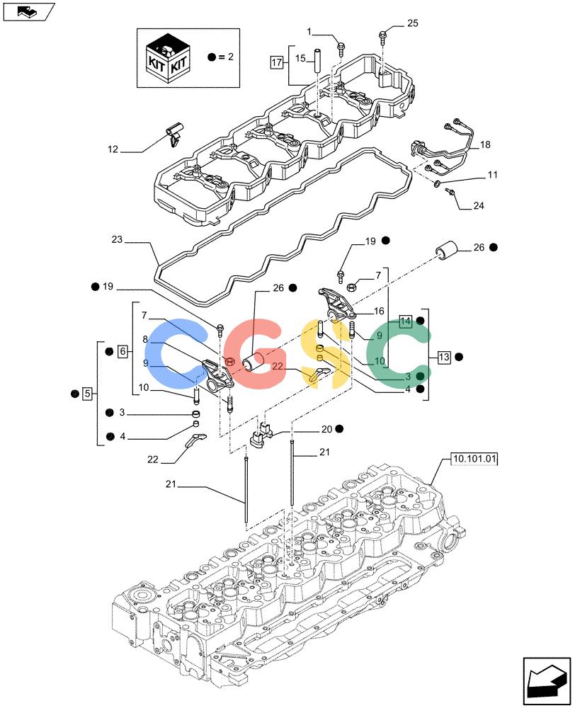 神钢零件查询(F4HFE613T A004) - ENGINE 504384900 - 84232924 (3/11-) (10.106.02) - ROCKER SHAFT (2852429) Kobelco