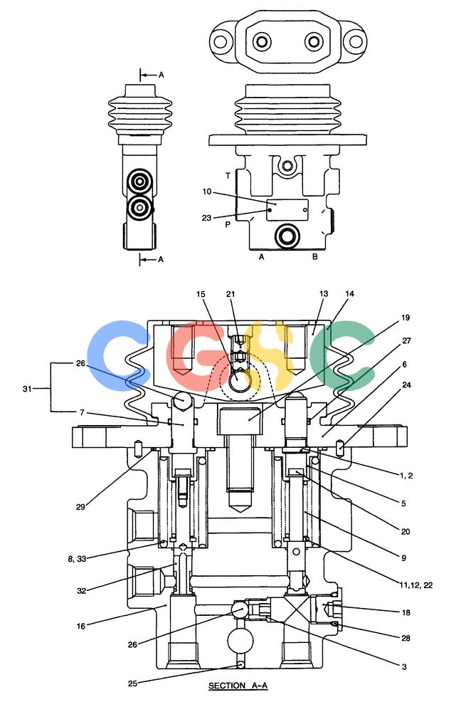 纽荷兰零件查询(E70) - MIDI CRAWLER EXCAVATOR (NA) (1/06-) (128) - VALVE ASSEMBLY, PILOT (PROPELLING) New Holland Constructuion