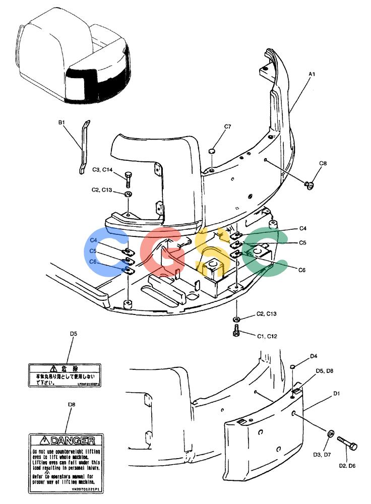 纽荷兰零件查询(E70) - MIDI CRAWLER EXCAVATOR (NA) (1/06-) (002) - COUNTERWEIGHT ASSEMBLY New Holland Constructuion