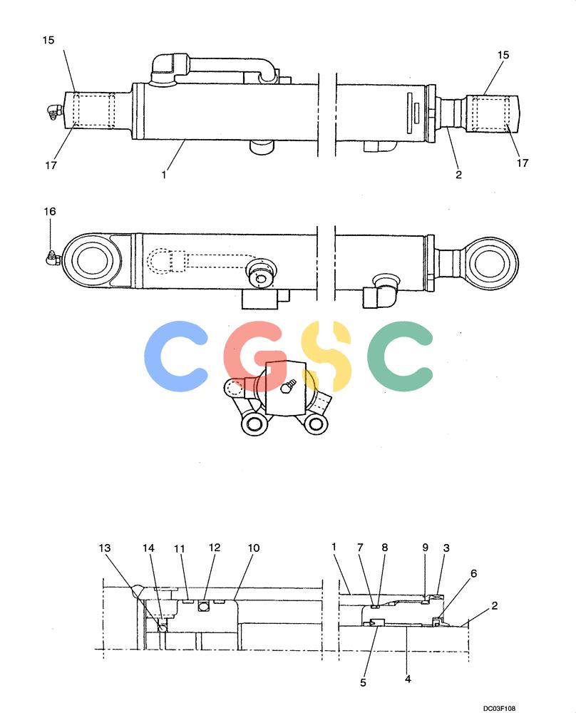 纽荷兰零件查询(E15) - COMPACT CRAWLER EXCAVATOR (N.A.) (1/06-) (08-51[00]) - CYLINDER ASSY, ARM New Holland Constructuion