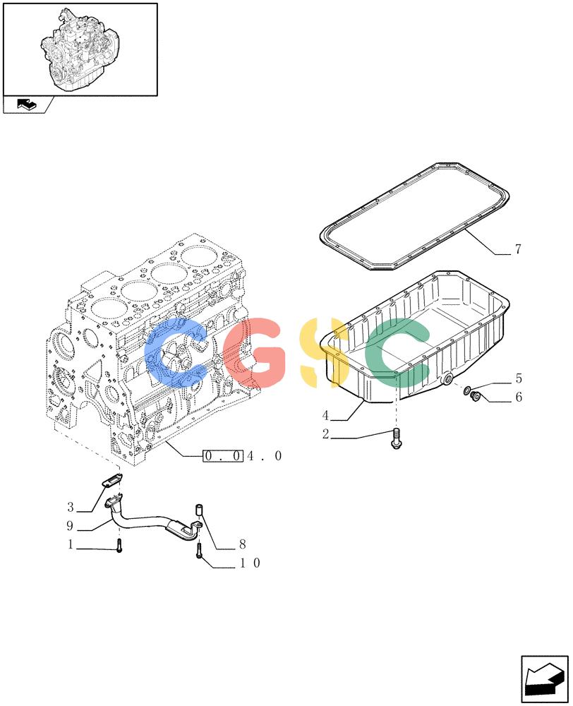 神钢零件查询(F4GE9484K J601) - ENGINE - 504103830-920019897 (1/13-) (0.04.2) - ENGINE OIL SUMP (504051882) Kobelco