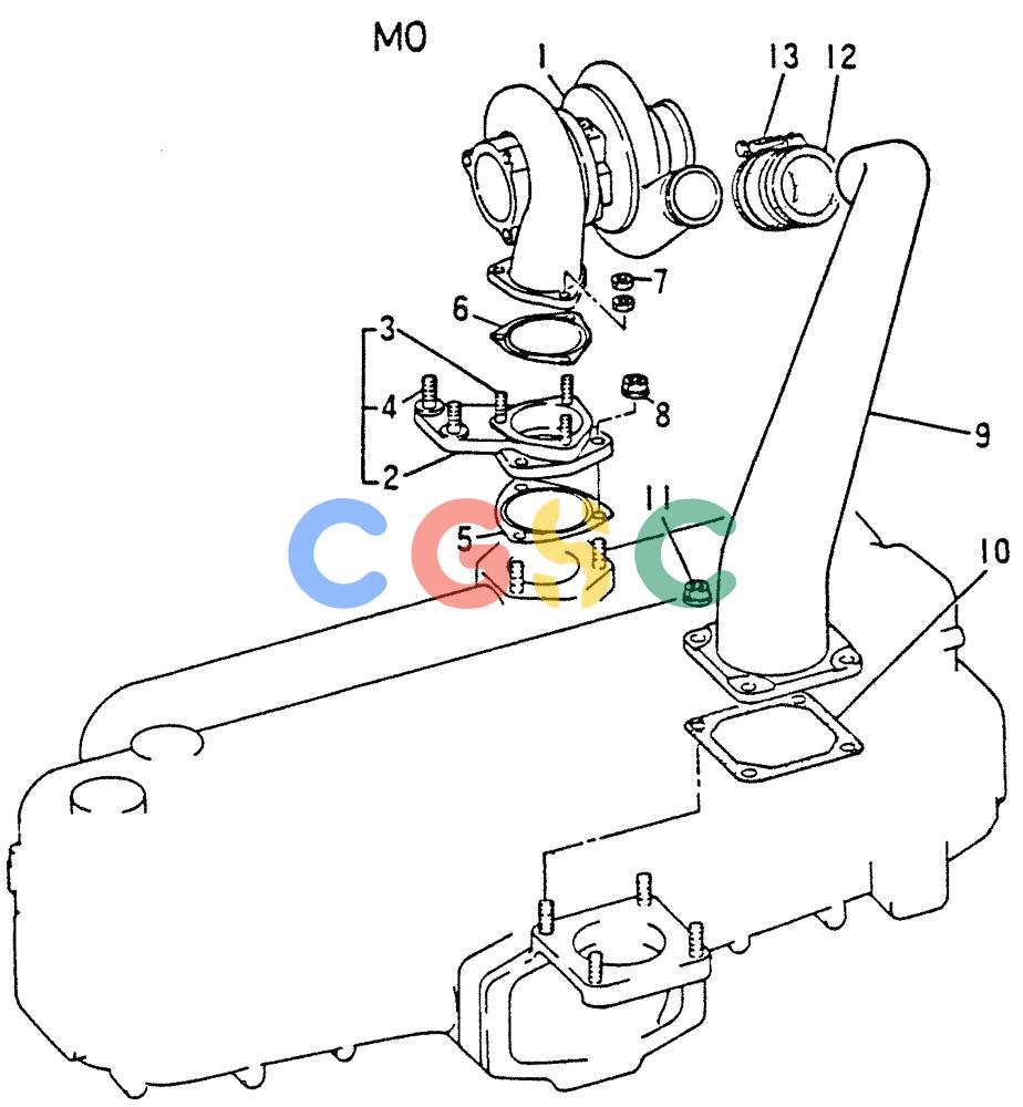 神钢零件查询(6D15) - MITSUBISHI DIESEL ENGINES - K907D & K907LC EXCAVATORS (1/86-12/06) (01-019[01]) - TURBO-CHARGER GENERAL Kobelco
