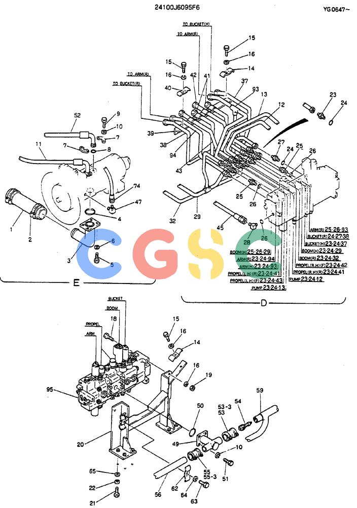 神钢零件查询(MD180LC) - EXCAVATOR ASN YG0647 (1/80-12/06) (04-001[02]) - HYDR LINES, UPP Kobelco