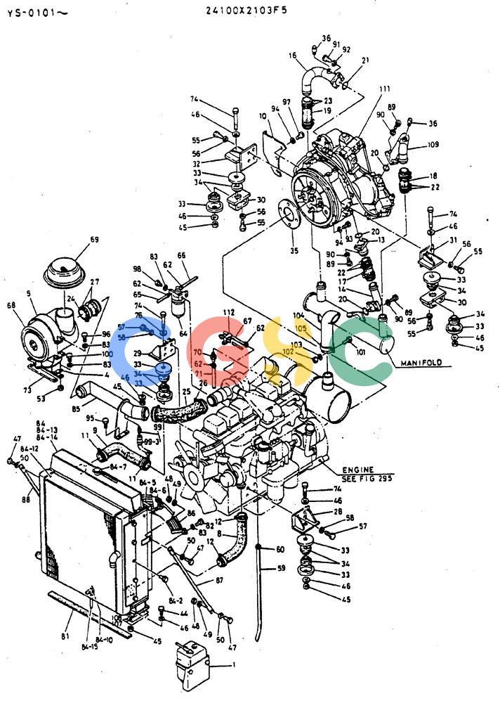 神钢零件查询(MD400LC) - EXCAVATOR BTW YS0101 - YS0200 (1/80-12/06) (05-001) - POWER-PLANT ASSY Kobelco