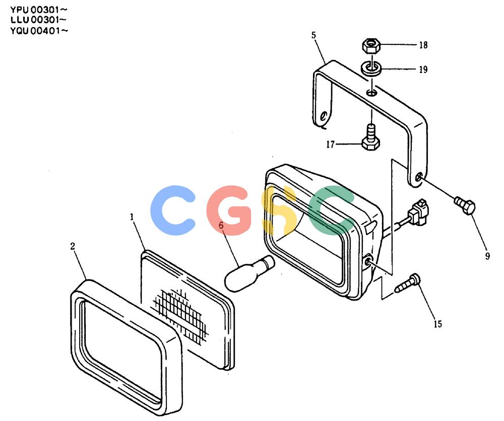 神钢零件查询(MD240C) - EXCAVATOR BTW LLU0301 - LLU0600 (1/80-12/06) (06-004) - LIGHT ASSY - 2456U81F2 Kobelco