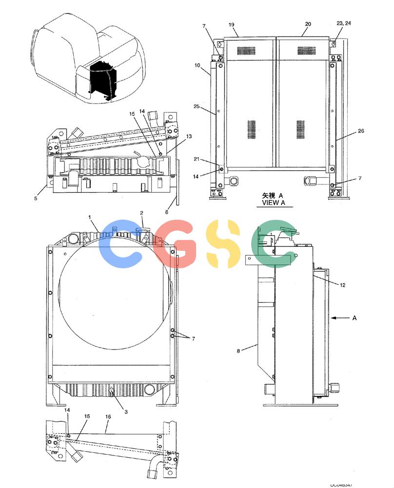 纽荷兰零件查询(EH130) - CRAWLER EXCAVATOR (3/04-) (02 -10[00]) - RADIATOR ASSY New Holland Constructuion