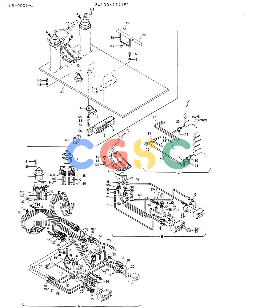 神钢零件查询(K916LC) - EXCAVATOR ASN YS0119 (1/87-12/03) (03-015[01]) - REMOTE CONTROL ASSY (LONG LEVEL TYPE) Kobelco
