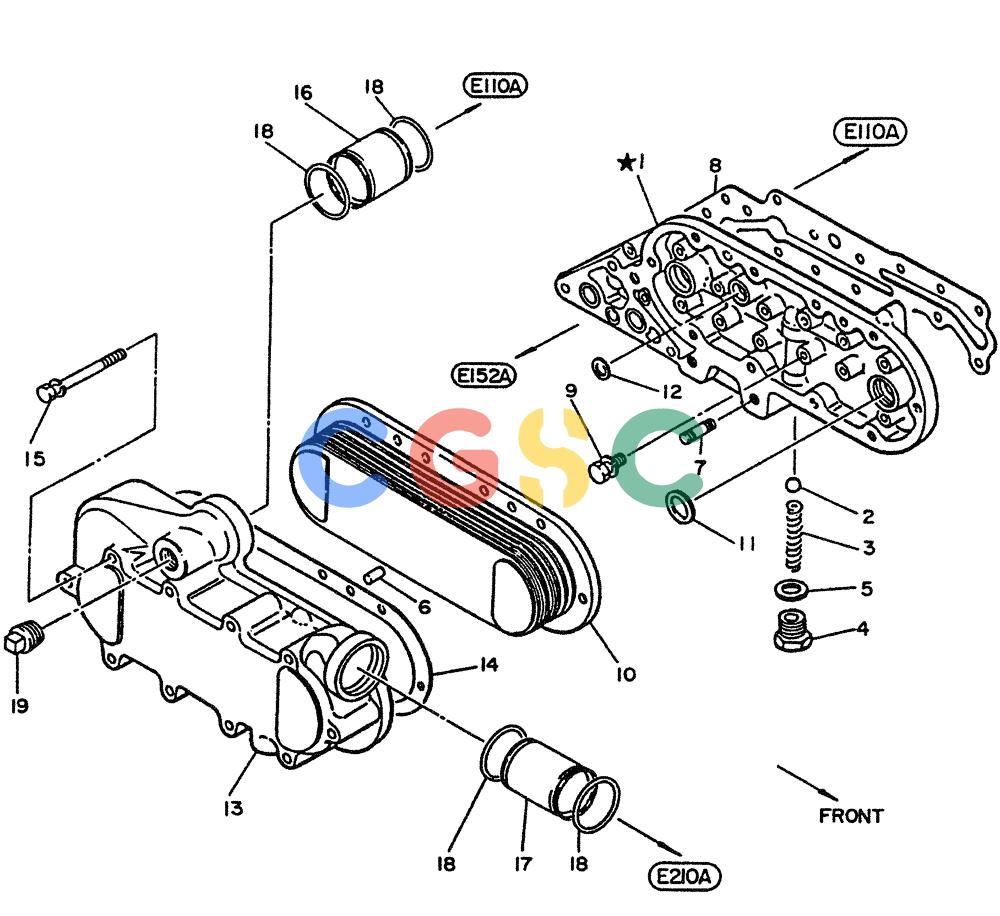 神钢零件查询(PE6T04) - NISSAN DIESEL ENGINE - LK900 & LK700A W/TURBO (1/03-12/06) (06-011) - COOLER-OIL Kobelco