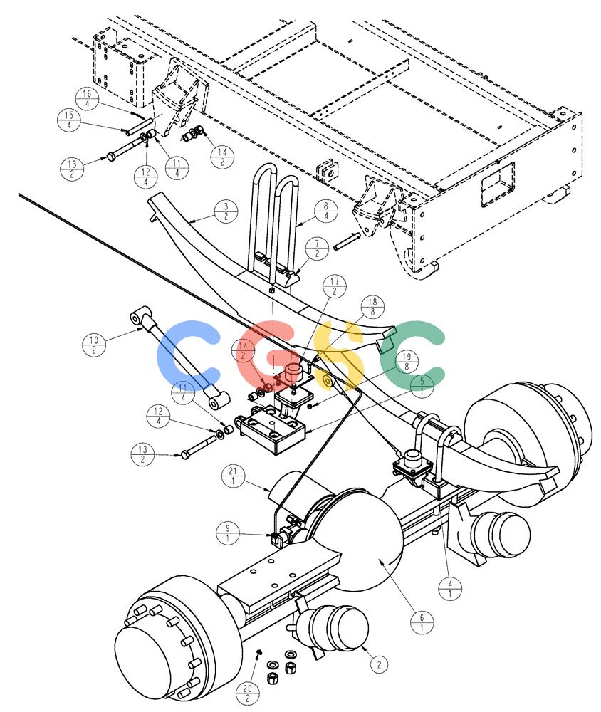 凯斯零件查询(FLX4010) - FLOATER (8/04-8/06) (04-004) - REAR AXLE GROUP, FLX4010, W/O AUXILIARY Case Agriculture