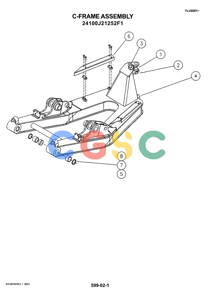 神钢零件查询(ED180) - BLADE RUNNER EXCAVATOR/DOZER ASN YLU0001 (1/99-12/01) (07-013) - C-FRAME ASSEMBLY Kobelco