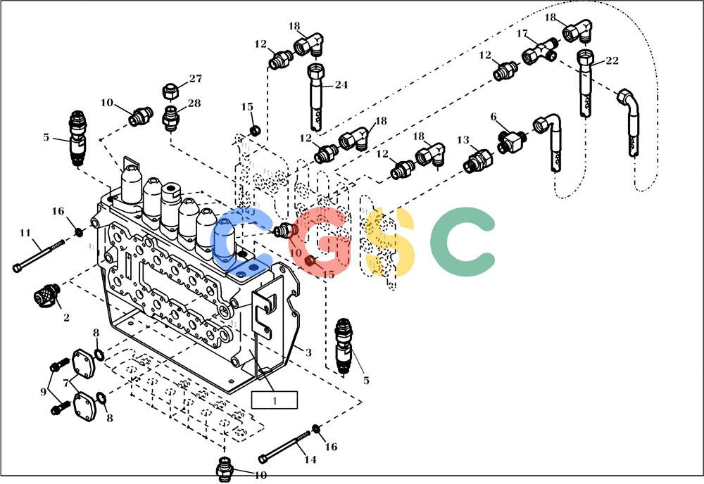 纽荷兰零件查询(EC270) - CRAWLER EXCAVATOR (7/00-) (23.611[002]) - CONTROL BLOCK MOUNTING PARTS (S/N 727002-UP) New Holland Constructuion