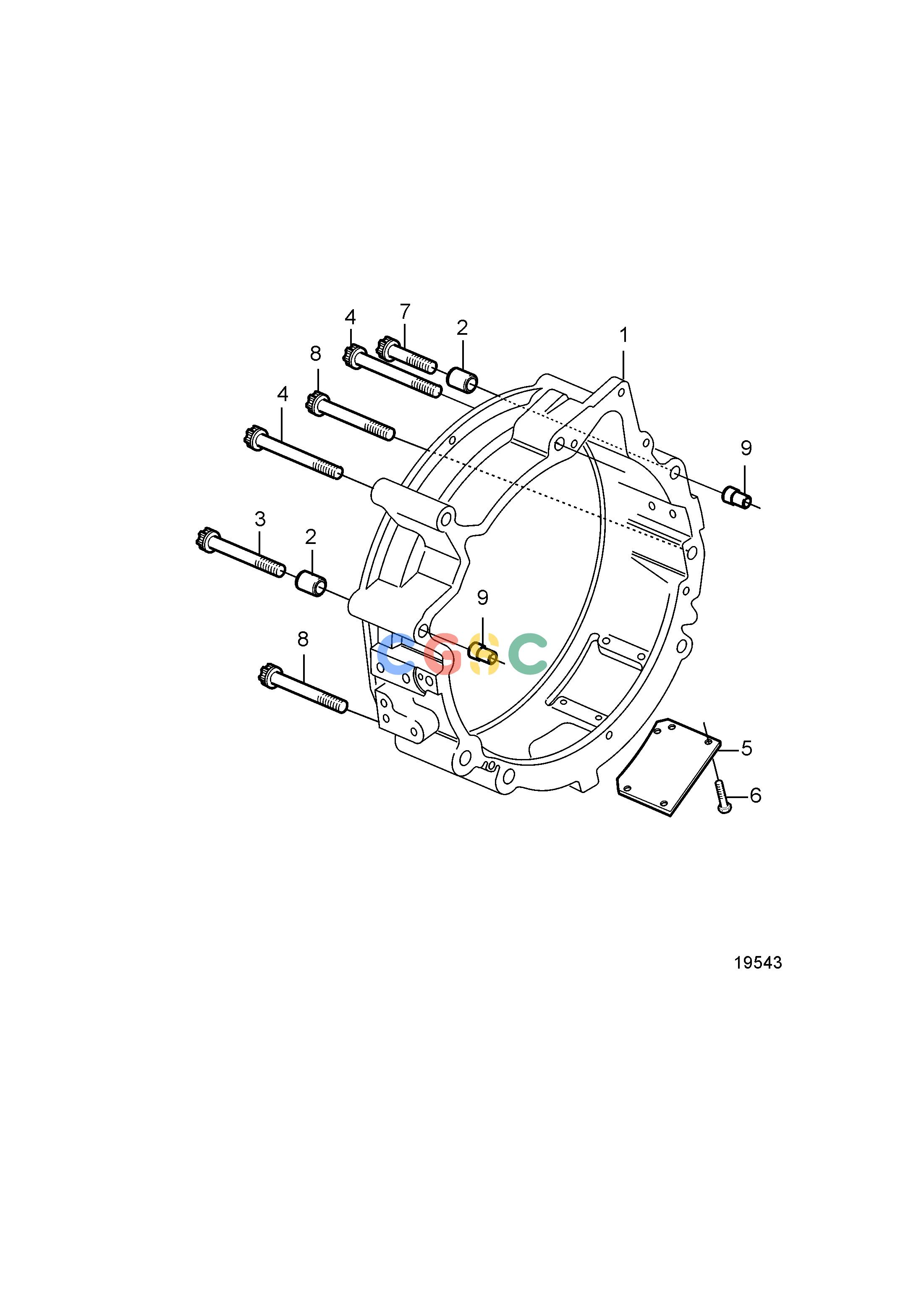 沃尔沃零件查询D5A-T; D5A-TA; D5A-B TA; D7A-T; D7A-TA; D7A-B TAEngineFlywheel Housing SAE 2EPC Volvo Penta Parts catalog