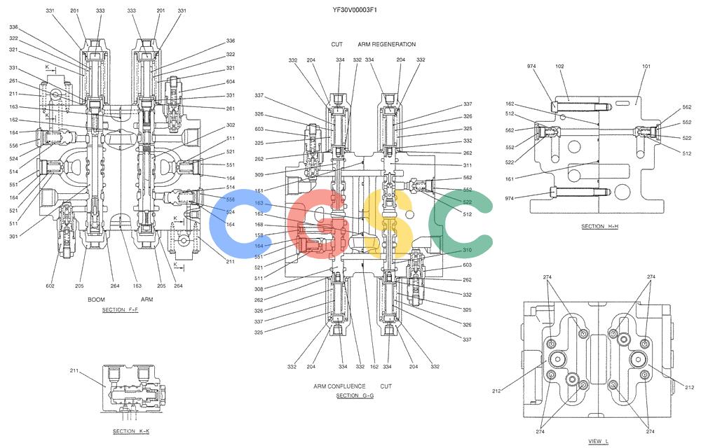 纽荷兰零件查询(E235SRLC) - CRAWLER EXCAVATOR BTW YU04-00837 - YU04-01417 (07-015[03]) - VALVE ASSY, CONTROL New Holland Constructuion