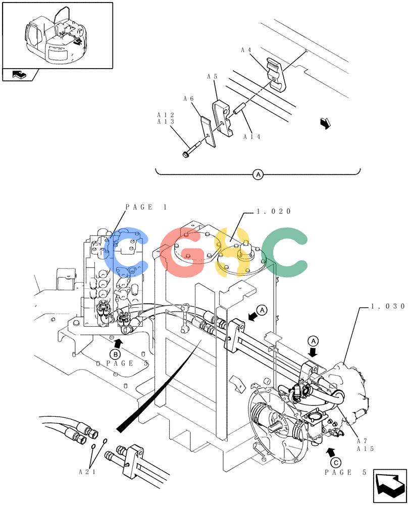 纽荷兰零件查询(E235BSR) - CRAWLER EXCAVATOR (5/07-) (1.050[04]) - PUMP/CONTROL VALVE PIPING New Holland Constructuion