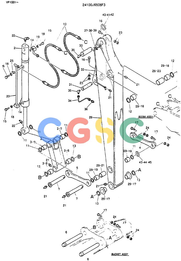 神钢零件查询(MD140BLC) - EXCAVATOR BTW YP1001 - YP1281 (1/80-12/06) (07-003) - ARM ASSY, 2.5M Kobelco