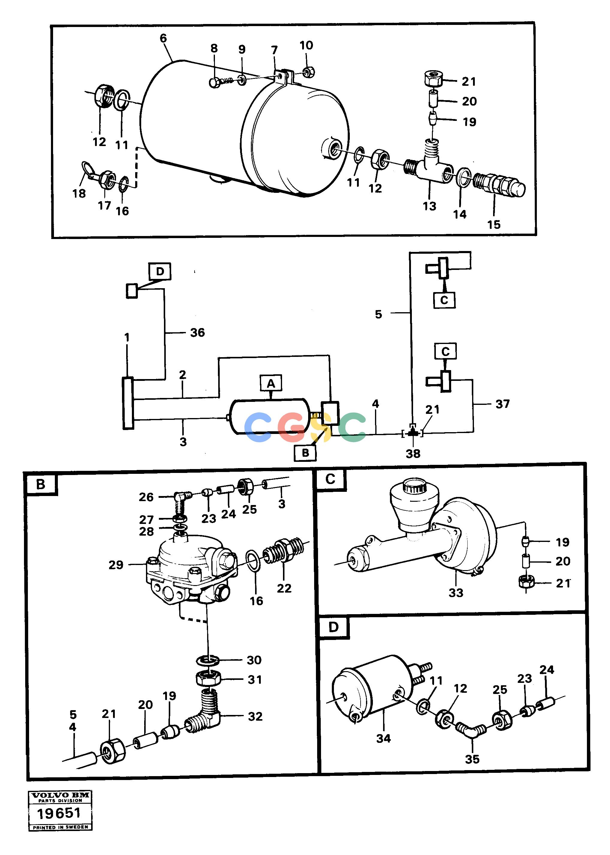 沃尔沃零件查询A25 VOLVO BM Brake circuit, trailer 4x4VOLVO BM A25 NoneNoneNoneAutodata Volvo online