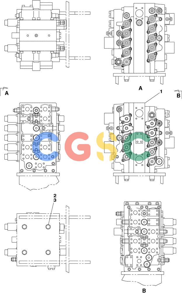纽荷兰零件查询(E805) - CRAWLER EXCAVATOR (1/05-) (08-081-00[01]) - CONTROL VALVE - SUPPORT New Holland Constructuion