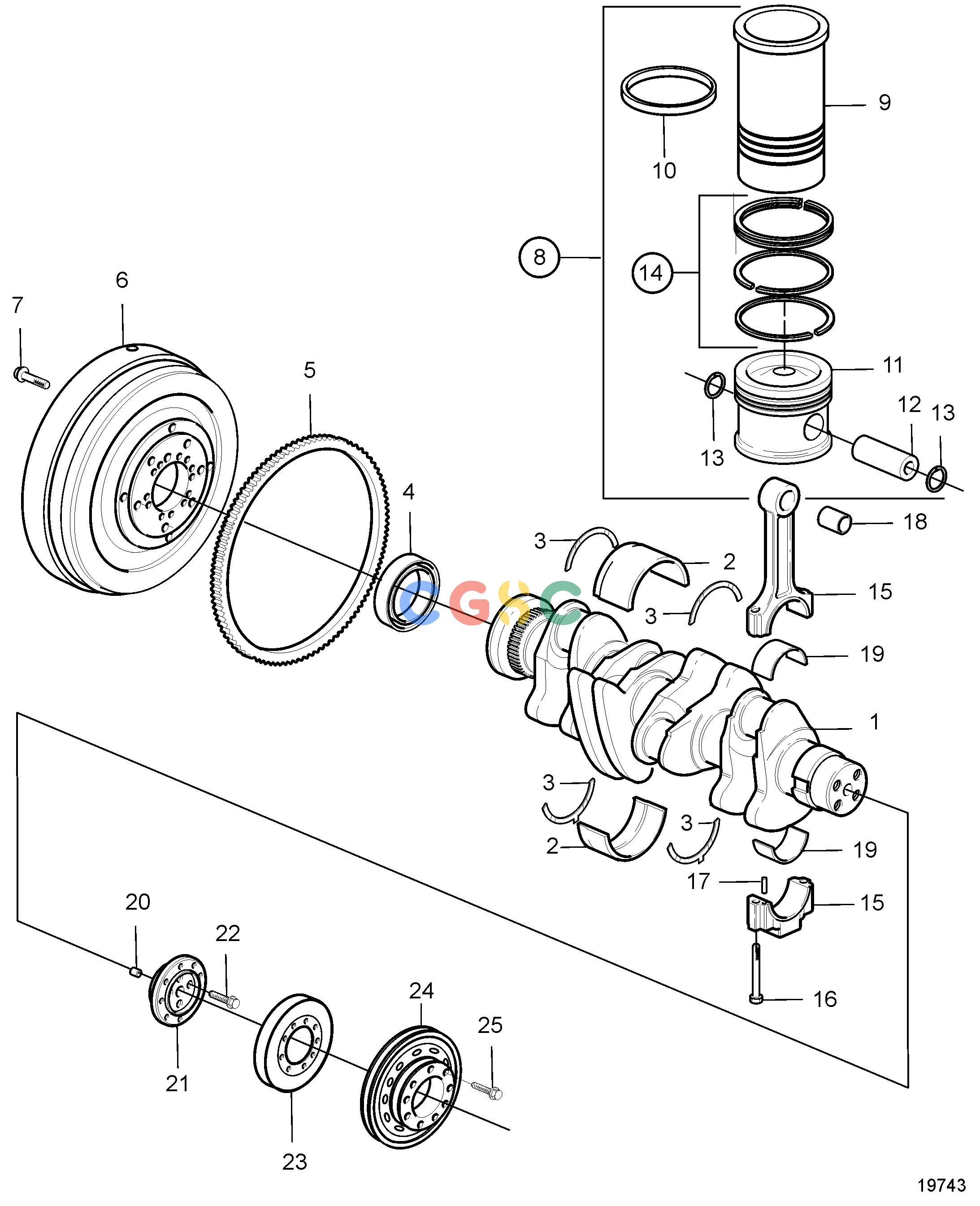 沃尔沃零件查询D5A-T; D5A-TA; D5A-B TA; D7A-T; D7A-TA; D7A-B TAEngineCrank Mechanism Stage 2, Tier 2EPC Volvo Penta Parts catalog