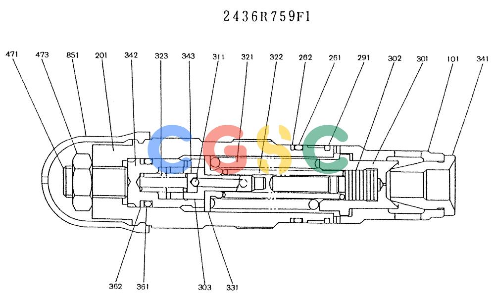 神钢零件查询(K909LC) - MARK II EXCAVATOR BTW LL1207 - LL1487 (1/87-12/03) (11-006) - VALVE ASSY, RELIEF Kobelco