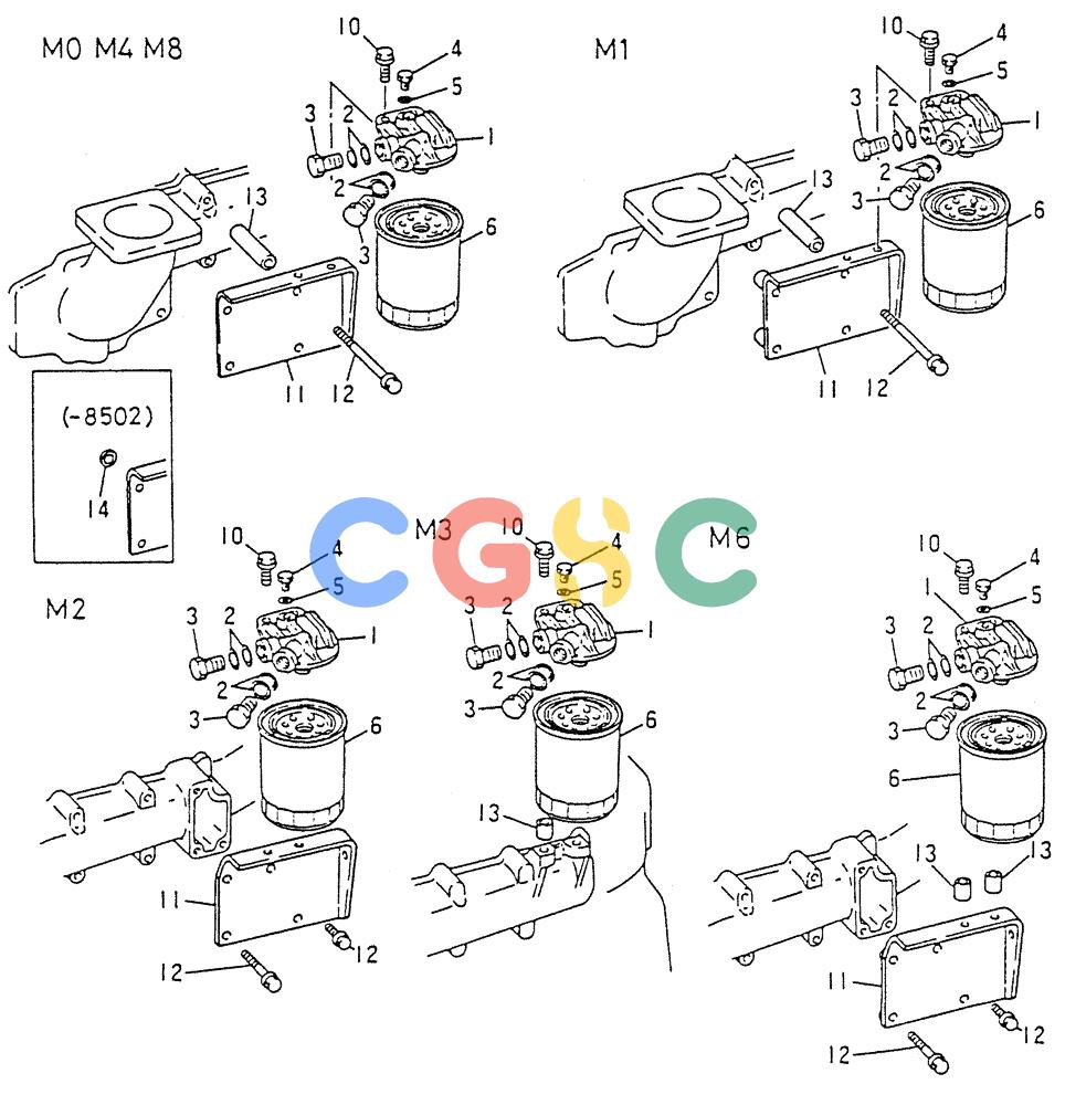 神钢零件查询(6D15) - MITSUBISHI DIESEL ENGINES - K907D & K907LC EXCAVATORS (1/86-12/06) (03-016[03]) - FUEL FILTER Kobelco