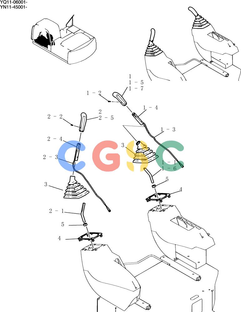 神钢零件查询(200-8) - EXCAVATOR S/N YN11-45001 - (1/06-12/09) (127-01-1) - GRIP ASSY Kobelco