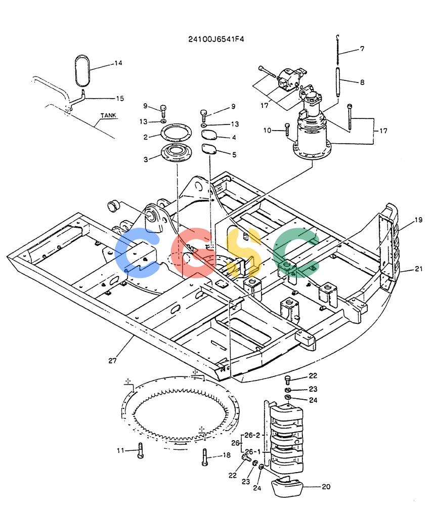 神钢零件查询(K905LC) - MARK II EXCAVATOR BTW YP1001 - YP1281. (4/89-12/03) (01-001) - FRAME ASSY, UPP Kobelco