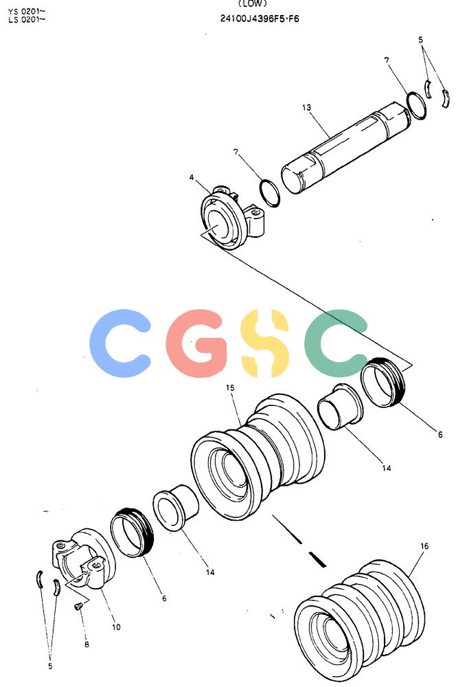 神钢零件查询(MD450BLC) - EXCAVATOR BTW TS0201 - TS0394 (1/80-12/06) (06-003) - ROLLER ASSY (LOWER) Kobelco