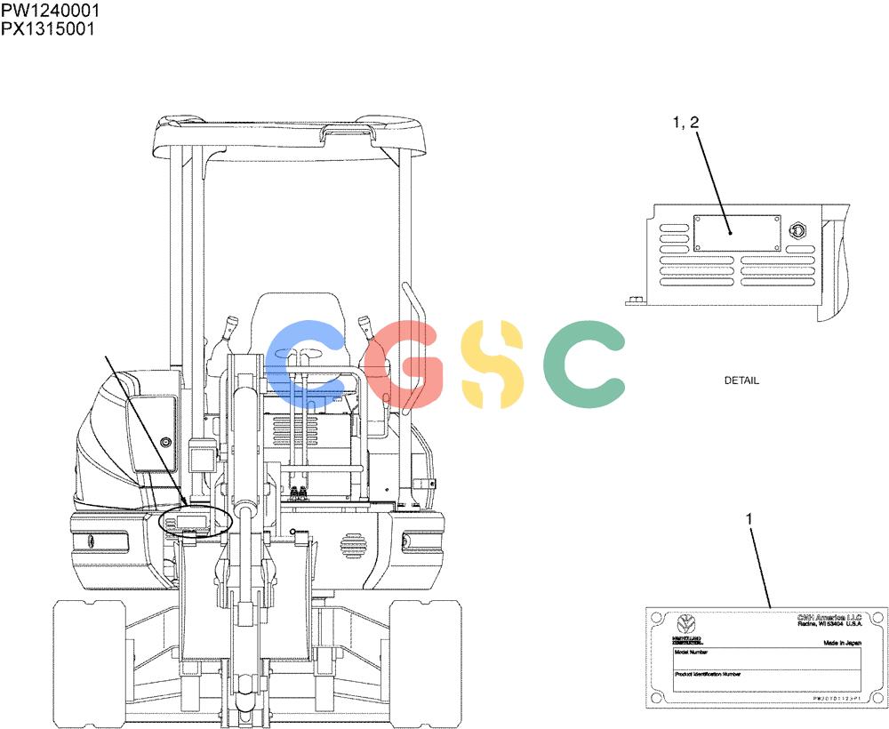 纽荷兰零件查询(E35SR) - COMPACT CRAWLER EXCAVATOR ASN PX13-15001 (N6TN61732) (NA) (1/06-) (06-004) - NAME PLATE INSTAL, P/N PW22T00185F1 New Holland Constructuion