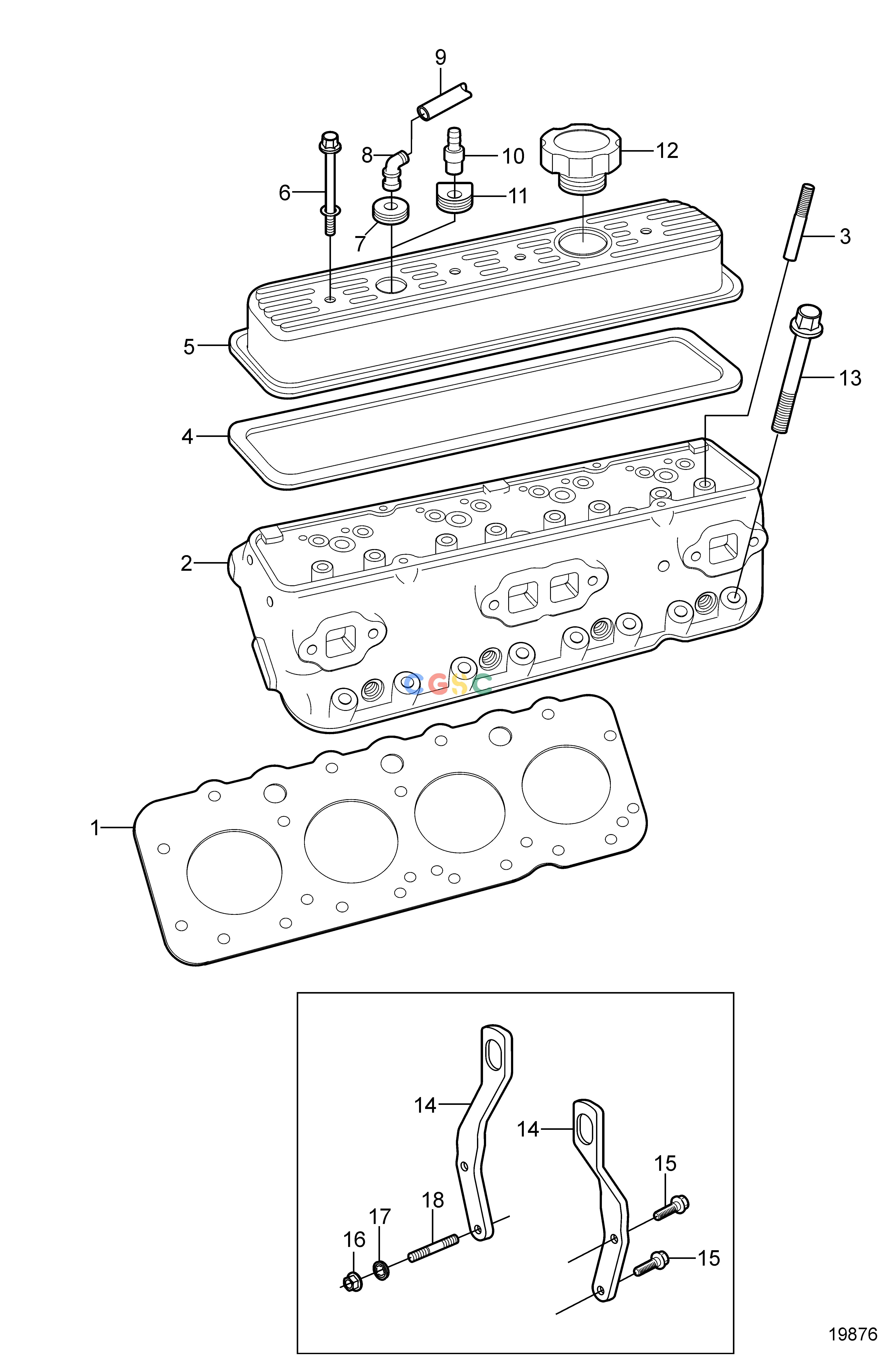 沃尔沃零件查询5.0GL-H; 5.0GL-HFEngineCylinder HeadEPC Volvo Penta Parts catalog