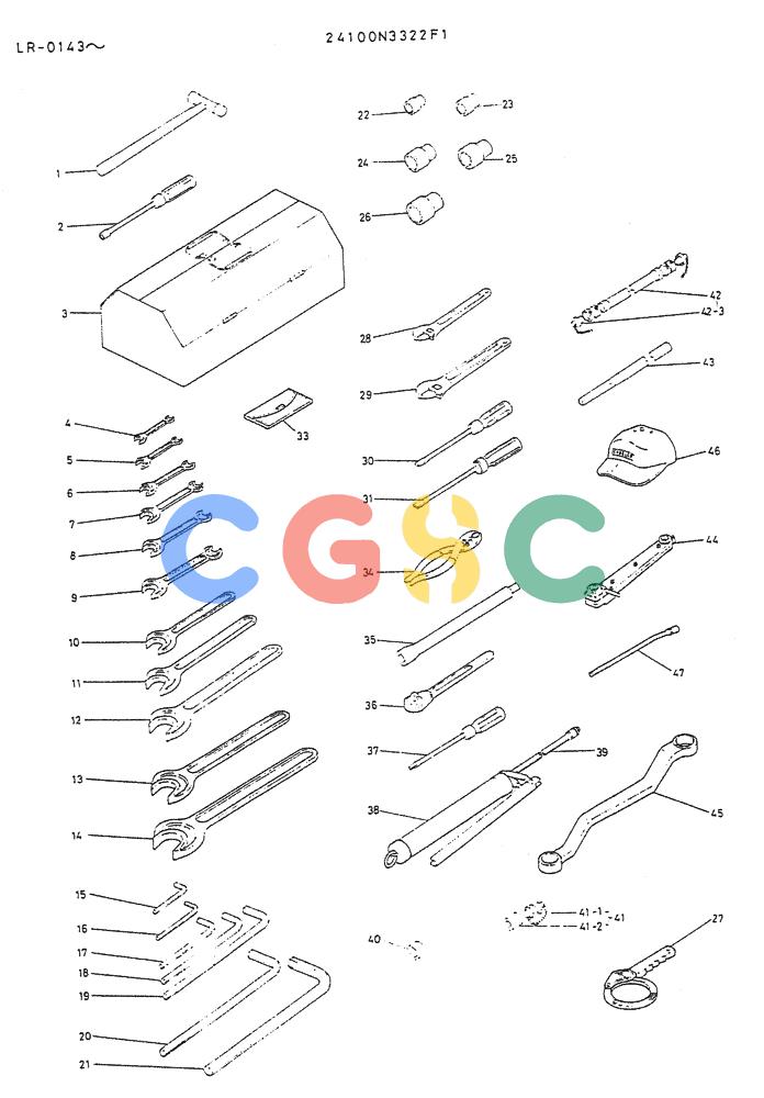 神钢零件查询(K914) - EXCAVATOR ASN LR-0143 (1/79-12/03) (09-017) - TOOL ASSY (FOR EXTREME HEAT) Kobelco